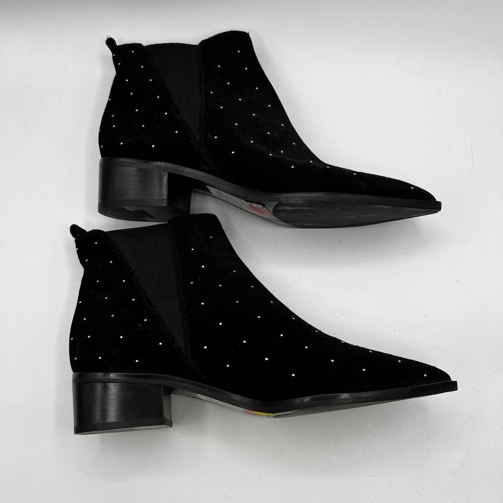 Marc Fisher Black Suede Studded Ankle Boots Size 8.5 - Picture 5 of 9